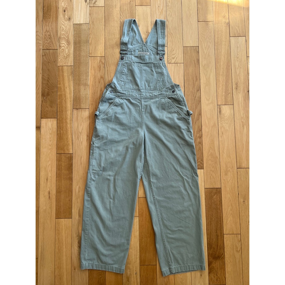 Vintage Smith & Hawken Green Bib Overalls Gardening Wide Leg Womens Size Small